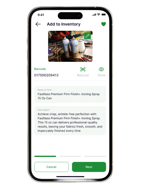 Adding an item to your ecohome inventory